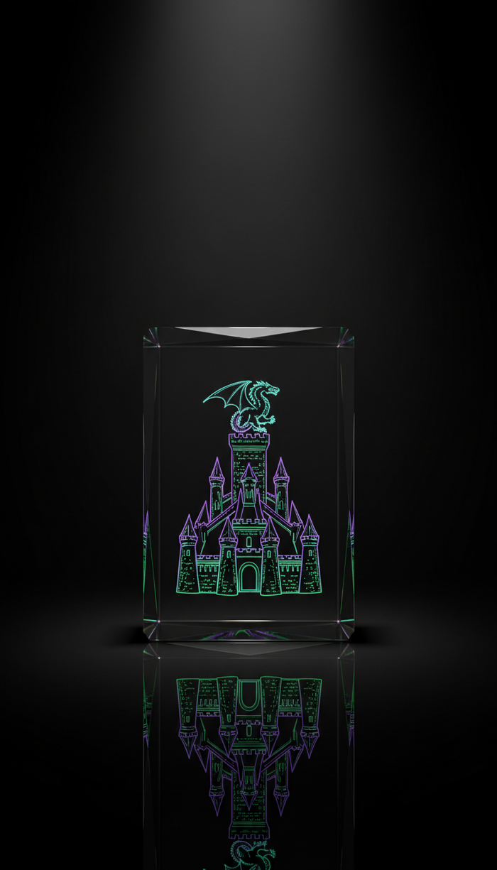 Crystal Block With Abyssal Dragon